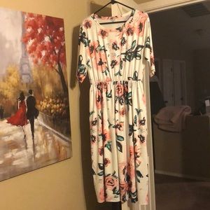 Floral print midi dress